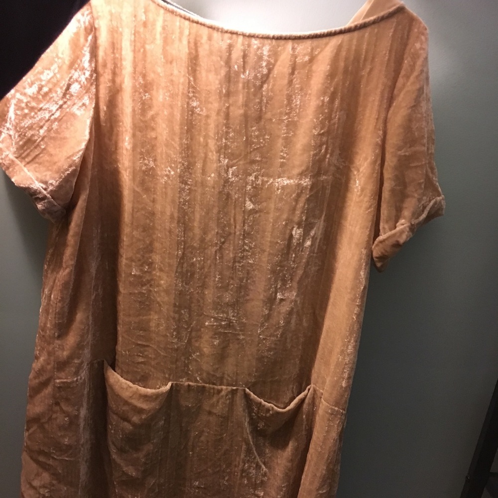 Anthropologie crushed velvet dress w/front pockets
